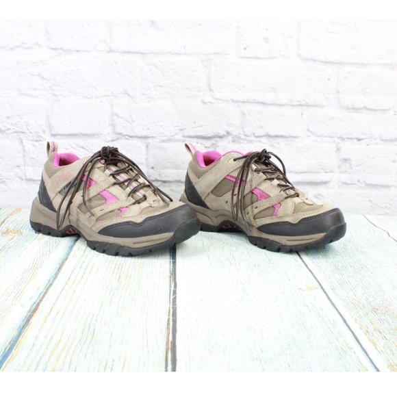 LL Bean Brown Pink Leather Mesh Tek 2.5 WP Trail Hiking Sneakers 6 M - Picture 3 of 9